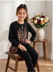 Resim Kız Çocuk Siyah Sweatshirt 