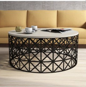 Resim Selin Metal Ferforje Orta Sehpa - Krem 