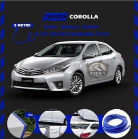 Resim Toyota Corolla Uyumlu Oto Araç Kapı Koruma Fitili 5metre Parlak Mavi Renk 