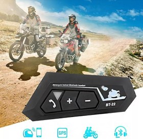 Resim BT22 İntercom Motosiklet Kask Kulaklık Bluetooth 5.0 