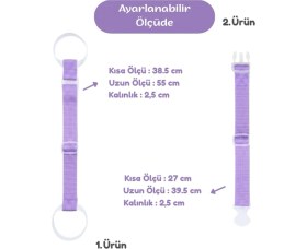 Resim Temel Valiz Üstü Çanta Sabitleme Kemeri ve Çanta Asma Askısı Seti Lila Renk 
