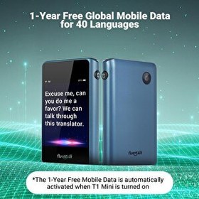 Resim Fluentalk Timekettle T1 Mini Tercüman Cihazı Wi-Fi Gerektirmez - Mavi 
