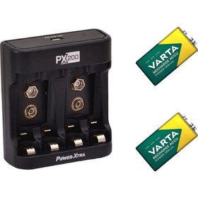 Resim PX200 Pil Şarj Cihazı + 2 Adet Varta 56722 Şarjlı 9 V Pil 