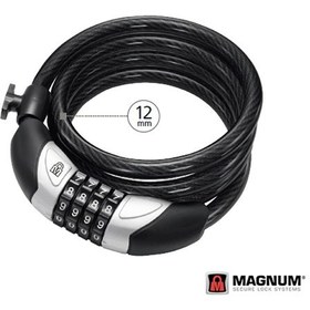 Resim Magnum 12X1800 Şifreli Bisiklet Kilidi 3110 Mat Siyah - Yeşil 