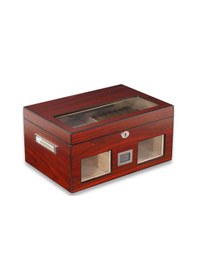 Resim Camlı Puro Kutusu Humidor Mat Maun Vişne 100's 
