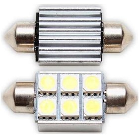 Resim Sofit Ampul 6 Led Beyaz 12V 34Mm Can Bus 2 Adet 