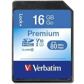 Resim Verbatim 16GB 80MB/S Premium U1 SDHC Hafıza Kartı 