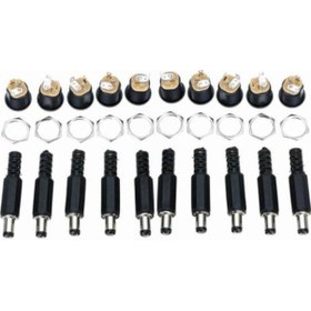 Resim 10 Set Dc Power Jak Erkek Fiş + Dişi Vidalı Soket 2.1Mm Set 