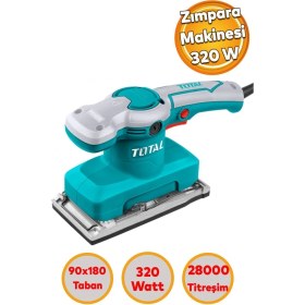 Resim Total Titreşimli Zımpara Makinası 220 Volt Kablolu 320W Total TF1301826 Ahşap Duvar Yüzey Zımparala 