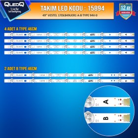 Resim TAKIM LED-94 (4XA-2XB) 49 Vestel Uyumlu 17DLB49UER1 A-B TYPE 49UB8300 49 