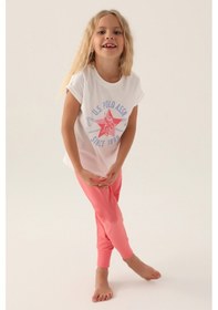 Resim U.s. Polo Assn 1838 Kız Çocuk Şortlu Pijama Takım Krem V1 Krem 