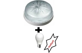 Resim Mikasso Tavan Lambası Glop Armatür. Wc Tuvalet Banyo Balkon Merdiven Teras Aydınlatma (+Led Ampul) 