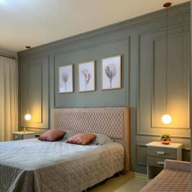 Resim Decogold Yatak Odası Tasarım Boyanabilir Çıta Hazır KESIM(ANKA132) 