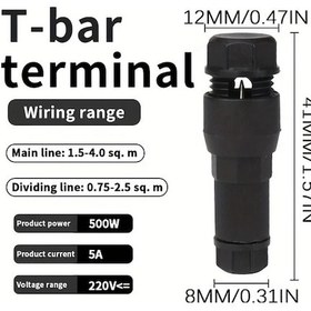 Resim Lumaworld Siyah 10lu Top Pin Terminal, Sıyırmaya Gerek Yok, Hızlı Kablo Konnektörü 