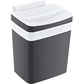 Resim Soft Askılı Çöp Kutusu Antrasit 4 Lt - Antrasit, Çok Amaçlı Askılı Çöp Kutusu, Dolap Kapağı Askılı, Mutfak ve Banyo Için 