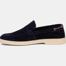 Resim Desa Erkek Lacivert Süet Deri Loafer 