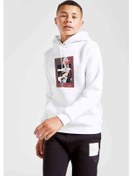 Resim Moonbyul Baskılı Unisex Çocuk Kapüşonlu Beyaz Sweatshirt Beyaz 