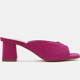 Resim Anna Kadın Fuşya Gerçek Deri Topuklu Terlik Fuşya 