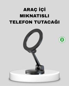Resim Bfs Katlanır Manyetik Araç İçi Telefon Tutucu 360 Dönebilen, Magsafe Uyumlu, Güçlü Mıknatıslı Tas 