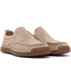 Resim Derimod Fly Erkek Bej Süet Deri Casual Loafer - Bej / 4 