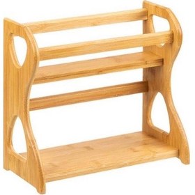 Resim 7'li Bambu Standlı Yuvarlak Borosilikat Cam Kavanoz Şeffaf 