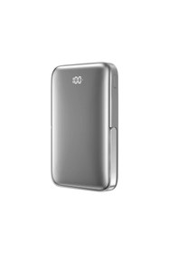 Resim WIWU Led Ekranlı Magsafe Powerbank Wiwu Wi-P018 Elite Serisi Wireless Kablosuz Şarj 15W 10000mAh Gri 