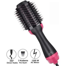 Resim Zero Land Ds-Derin Saç Şekillendirici ve Saç Düzleştirici Fön Tarağı Tarak Fırça 1200W Saç Kurutma 