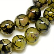 Resim 4/6/8/10mm Doğal Taş Siyah Çizgili Sarı Ejderha Damarlı Akik Özel Boşluk Boncuklar - Takı Yapımı, DIY Şık Bileklik, Kolye, Küpe Aksesuarları Erkek Kadın Hediye 