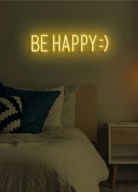 Resim Be Happy : Yazılı Neon Tabela Sarı 