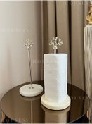 Resim Housess Mermer Kağıt Havluluk Dekoratif Mercan Işlemeli Peçetelik 