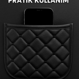 Resim Kia Magentis 2000–2006 Uyumlu 3 Parça Kapitone Oturak Araba Koltuk Kumaş Siyah - Kaymaz | Trobus 