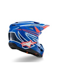 Resim Alpinestars Sm3 Youth Wurx Off-road Çocuk Genç Motosiklet Kaskı Mavi Beyaz Kırmızı 