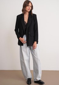 Resim Mixray 4516 Kadın Bezayağı Blazer Ceket Siyah 