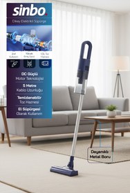 Resim Sinbo SVC-8628 Kablolu Dikey Elektrikli Süpürge Mavi – 2’si 1 Arada El Süpürgesi Özellikli 