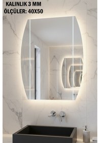 Resim Gonca Model Banyo Lavabo Aksesuarı Aynası Şeffaf 