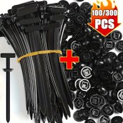 Resim 100/300 Adet Polipropilen Kablo Bağı Klipsi, Pimli Tek Seferlik Kilitlenebilir Sabitleyiciler - Her Araç Tipi İ 