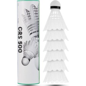 Resim 6 Adet Badminton Topu Semi-pro Dengeli Hız Başlangıç Kutulu Mantar Kafa Deluxe Top Seti Beyaz 620 