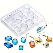 Resim 1 adet Silikon Reçine Kalıbı Takı Yapımı için - Oval ve Dikdörtgen Şekil Epoksi Döküm Kalıpları DIY Küpeler ve Kolyeler için, Benzersiz ve Dayanıklı Takı Parçaları Oluşturmak için Mükemmel, Takı Yapımı Kalıbı | Epoksi Döküm Kalıbı | Silikon Kalıp 