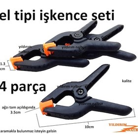 Resim El Tipi İşkence Küçük Boy 4 Parça Plastik Hobi İşkence Mengene Mo 