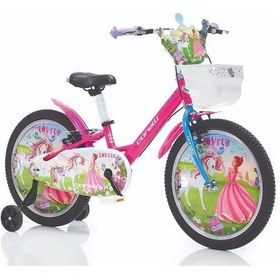 Resim Corelli Lovely Kız Çocuk Bisikleti V 16 Jant Pembe Kırmızı Çok Renkli 