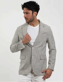 Resim Dufy Yeşil Erkek Slim Fit Pitikare Desenli Sivri Yaka Casual Ceket - 104436-yesıl Yeşil 