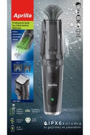 Resim Aprilla Ahc-5051 Şarjlı, Vakumlu, Paslanmaz Çelik Bıçaklı Profesyonel Saç Sakal Kesme Makinesi 