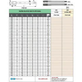 Resim Fett M48 Pld DIN374 Hss Ince Diş Düz Kanal Makina Kılavuzu 