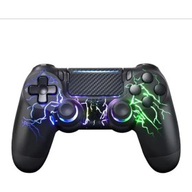 Resim Cosmostech Kablosuz Ps4 Gamepad – Ps4/pc Uyumlu | Bluetooth Joystick, Dokunmatik Rgb Işıklı Panel, Çift Titreşim, 3.5mm Ses Çıkışı – Siyah Spider Desen 