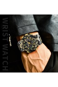 Resim Lige Sporcu Tasarım Sağlam Suya Dayanıklı Analog Dijital Led Aydınlatmalı Erkek Kol Saati FB077 