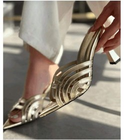 Resim Kırışık Rugan Kafesli Topuklu Terlik Bu Ürün Altınmodashoes Tar 