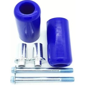 Resim Dashanshop 2 Adet Evrensel Mavi 8mm Cafe Racer Bobber Motor Koruma Çerçeve Kaydırıcı 