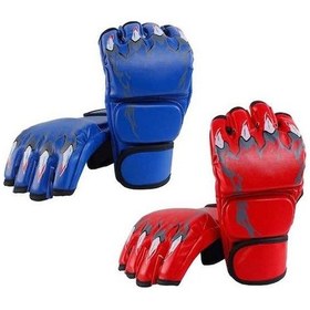 Resim Ganzhoushop Yarım Suntek Parmak Mma Mavi Kırmızı-mavi Kırmızı Eldiven Çift Boks 2 - Gx Kırmızı - Mavi 
