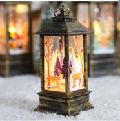 Resim Maiyame Noel Masası Dekoru: Bronz Geyikli Büyük Boy Şömine Lambası, 3 Aaa Pil Gereklidir Diğer 