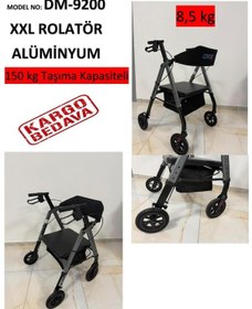 Resim Comfort Obez Geniş Kilolu Hasta Yürüteçi Alüminyum Rolatör Tekerlekli Yürüteç Frenli 